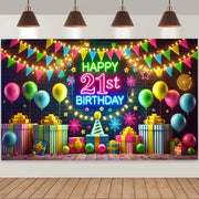 Decorazioni per il compleanno Neon - Decorazioni per il party - Auguri di compleanno - Palloni - Decorazioni per il compleanno - 21° compleanno - Decorazioni per il party