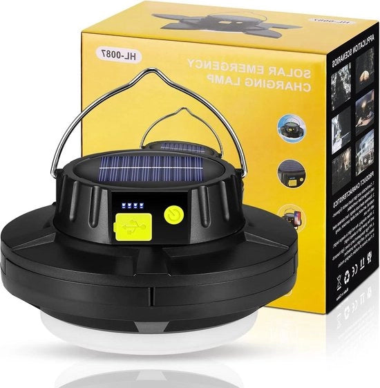 Lanterna da campeggio solare portatile con timer e telecomando