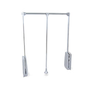 Emuca Appendiabiti per armadio Hang, 450 - 600, Cromato brillo, Acciaio e Tecnoplastica, 1 u.