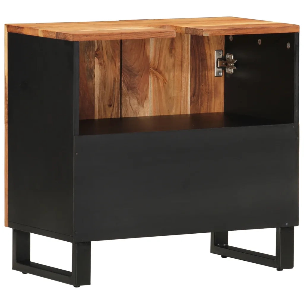 Mobile Lavabo-Armadietto da bagno 62x33x58 cm Legno Massello Acacia e Multistrato