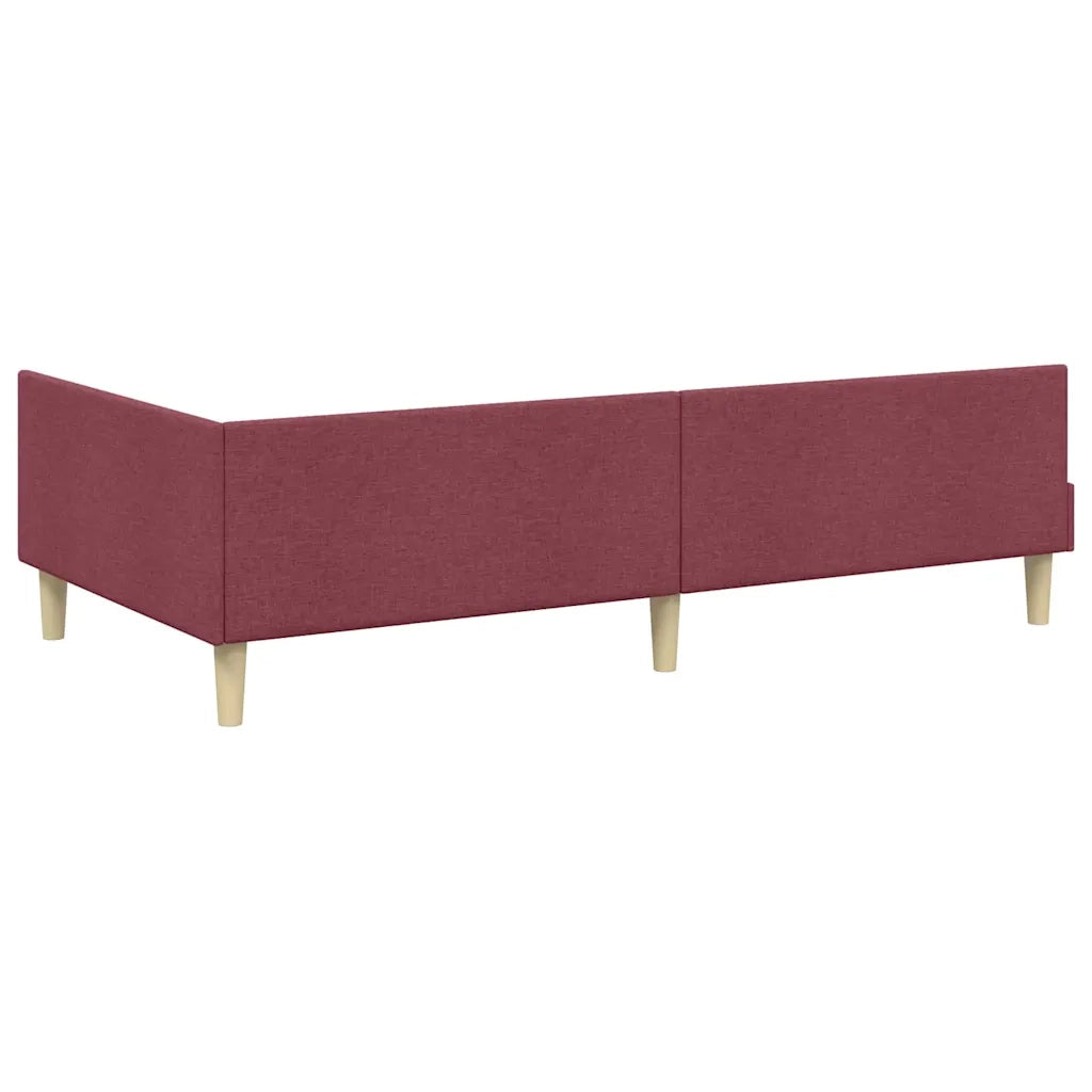 Cornice del letto ad angolo Rosso Vino 100 x 200 cm Tessuto 42016128