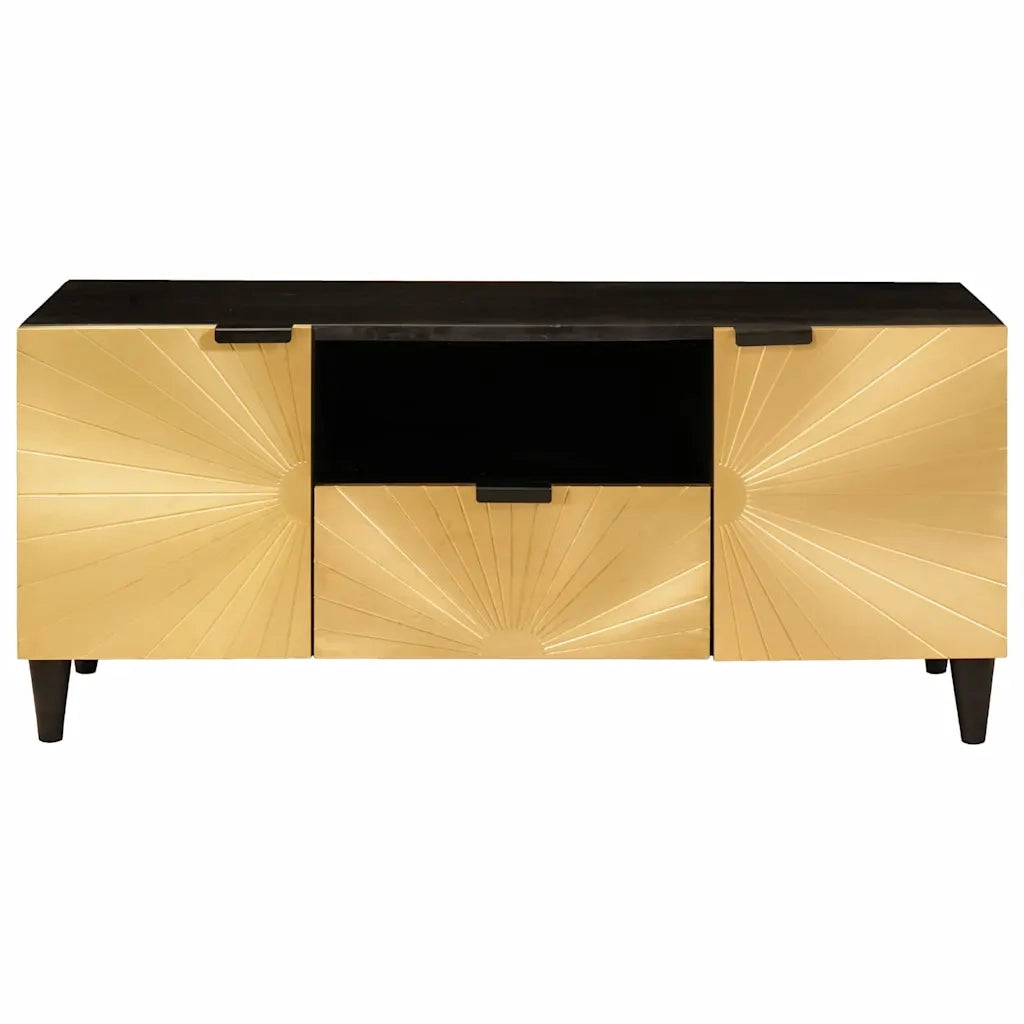Mobile TV Nero e Oro 105 x 33 x 46 cm Legno multistrato 4017842