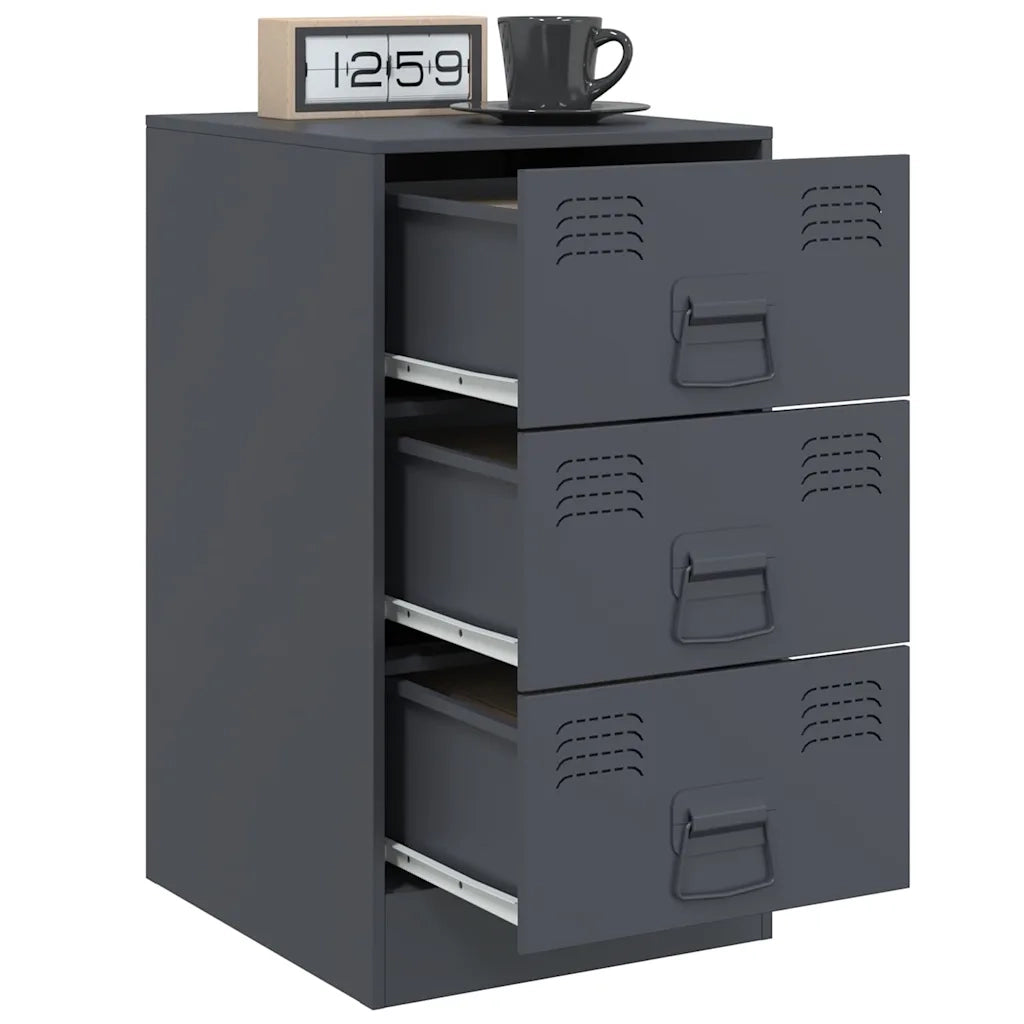 Comodini 2 pz Antracite 34,5x39x62 cm in Acciaio