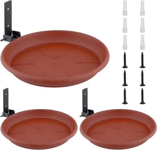 Tre Wandmontati Vogelallevatori con Vogliamo per il Giardino, Ideali per Giardini e Balconi per Attrarre Uccelli Selvatici, 6.7x0.8in, Mocha, Accessori Esterni per Uccelli