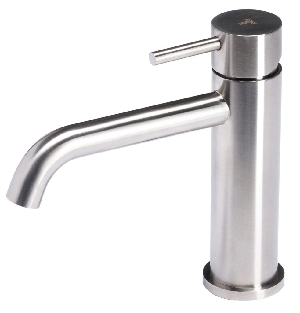 Rubinetto Miscelatore Monocomando Lavabo senza Scarico in Acciaio Inox Satinato Nilo