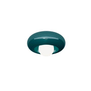 Applique Vintage Bumbum Ceramica Verde Petrolio Vetro Opalino 1 Luce E27 D40,5Cm