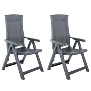 Sedie da Giardino Reclinabili 2 pz in Plastica Antracite cod mxl 12078