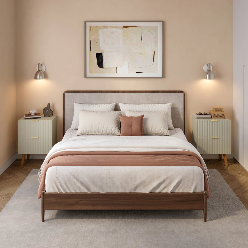 Set di 2 Comodini Nand con 2 Cassetti 55x40x30 cm color Sabbia [en.casa]