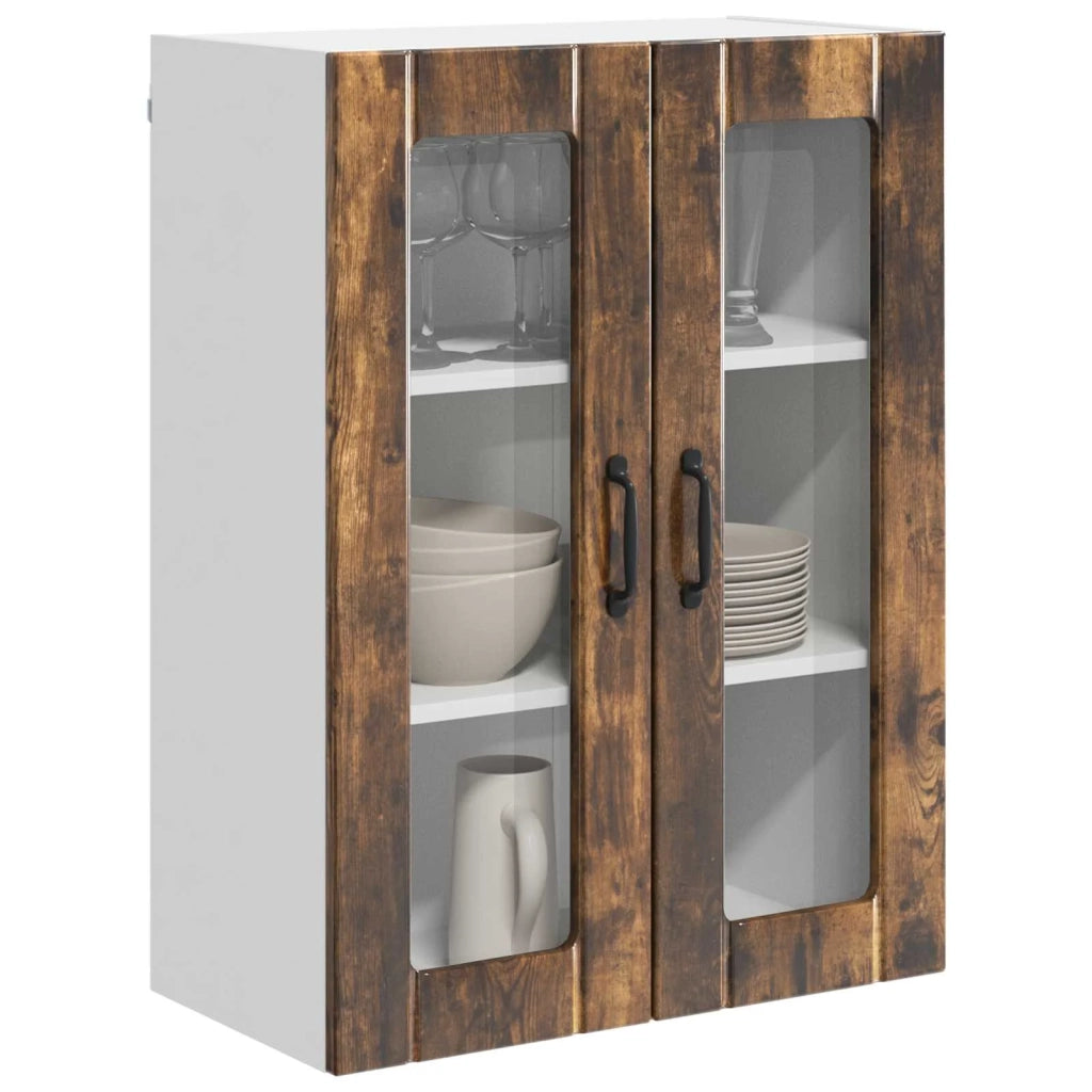 Mobile in vetro da parete LUCCA Rovere Fumo 60 x 31 x 80 cm
