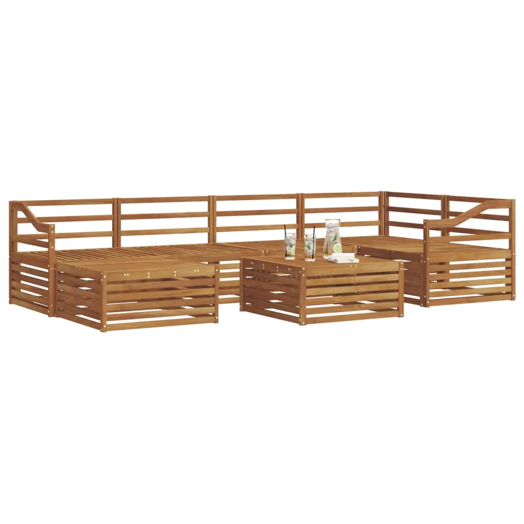 Set di divani da esterno 7 pcs Naturale