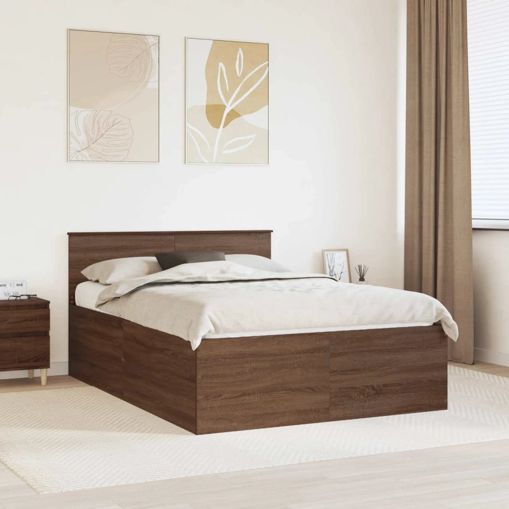 Struttura del letto con testiera Rovere Marrone 150 x 200 cm 3408570