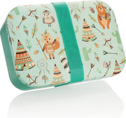 Lunchbox per bambini - lunchbox con chiusura elastica - scatola di conservazione con motivo indiano per scuola e tempo libero