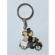 Trade Shop - Portachiavi Sposi In Moto Bomboniera Promessa Matrimonio Gadget Regalo -