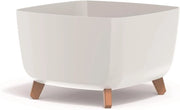 Vaso Quadrato con Zampe Rimovibili Include Inserto per Uso Indoor ed Outdoor - Materiale Plastico UV Resistente