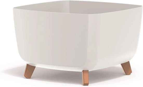 Vaso Quadrato con Zampe Rimovibili Include Inserto per Uso Indoor ed Outdoor - Materiale Plastico UV Resistente
