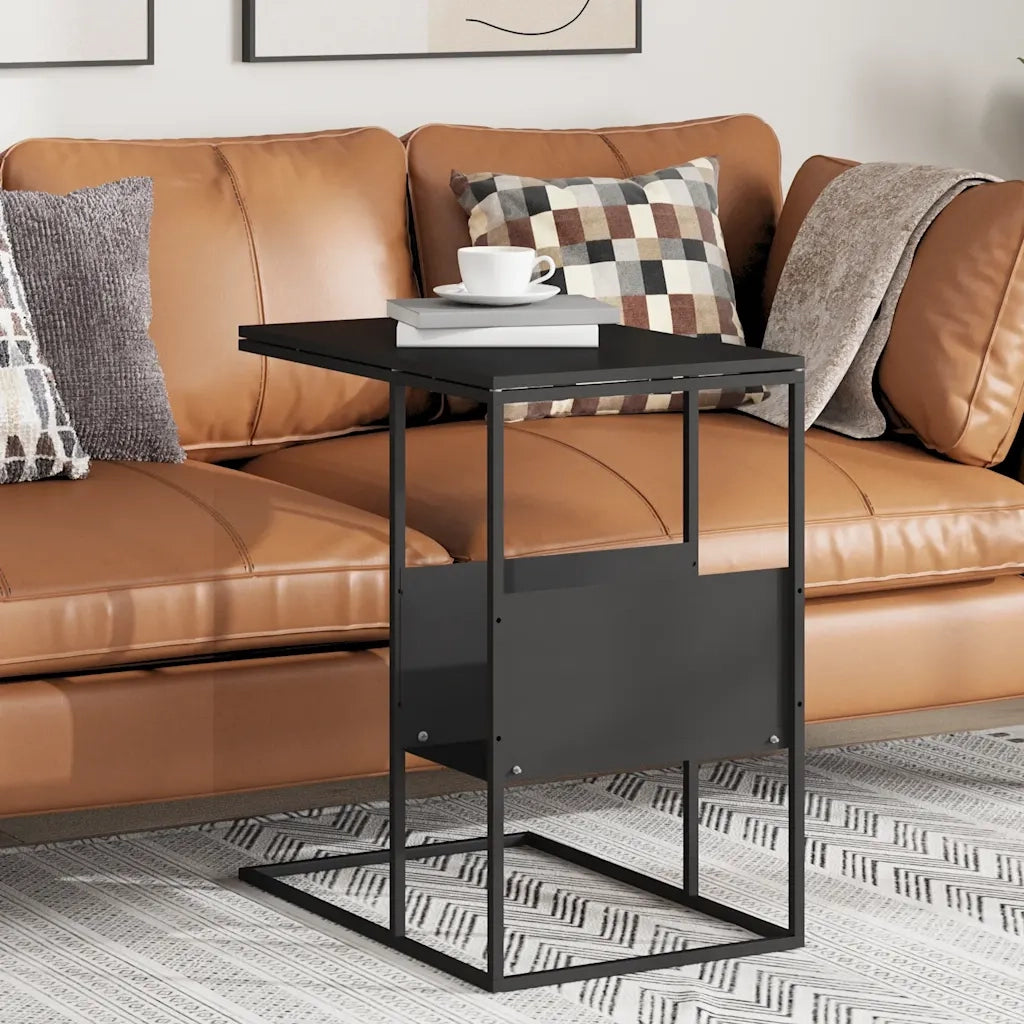 Tavolino Nero 55x36x59,5 cm Legno Multistrato cod mxl 59083