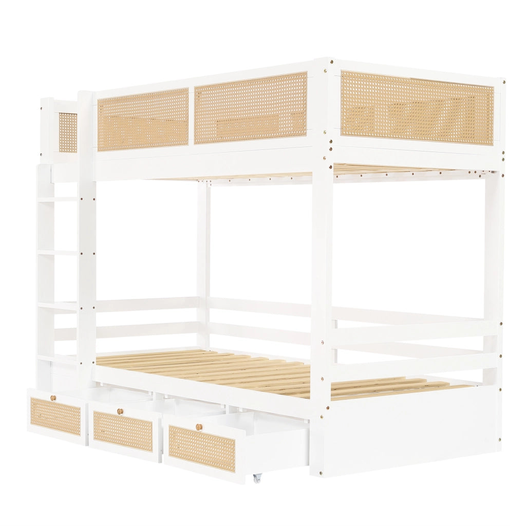 Letto a castello per bambini 90x200 cm con 3 cassetti