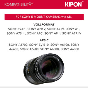 Kipon 90 mm / F2,4 per Iberit su Sony E