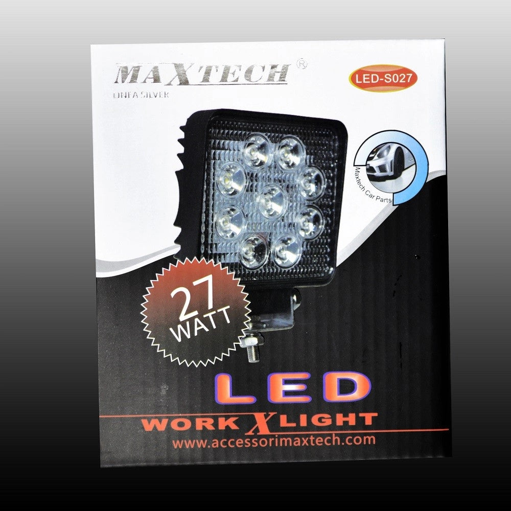 Trade Shop - Luci Di Lavoro 27w A Led Da Faro Quadrato Per Auto Fuoristrada Maxtech Led-s027 -