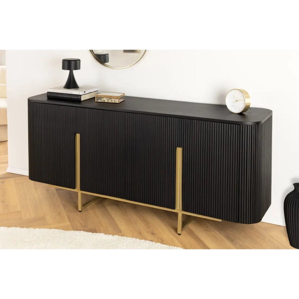 Buffet 160 cm 4 porte nero e dorato – Collezione ORION