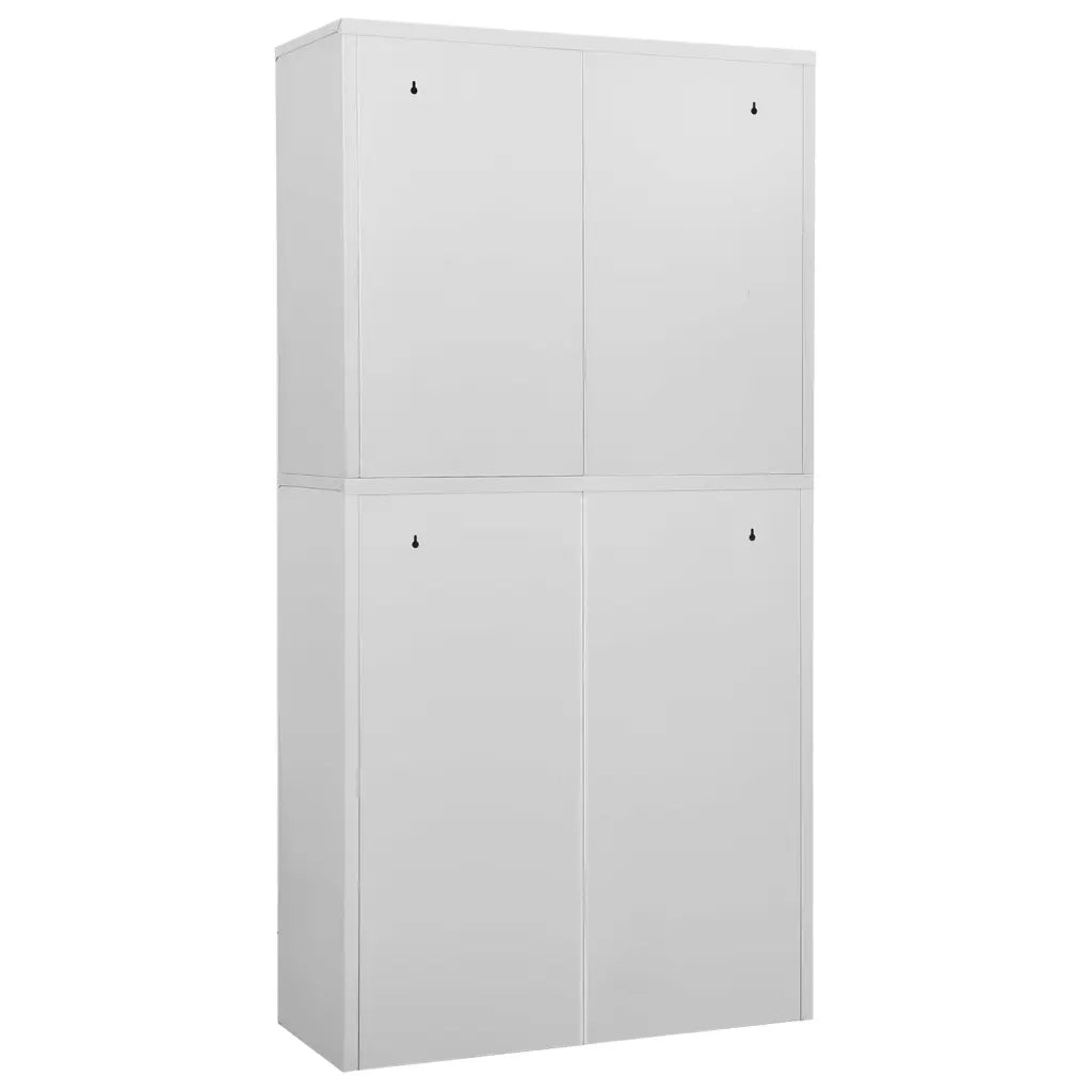 Armadio per Ufficio Grigio Chiaro 90x40x180 cm Acciaio e Vetro 336422