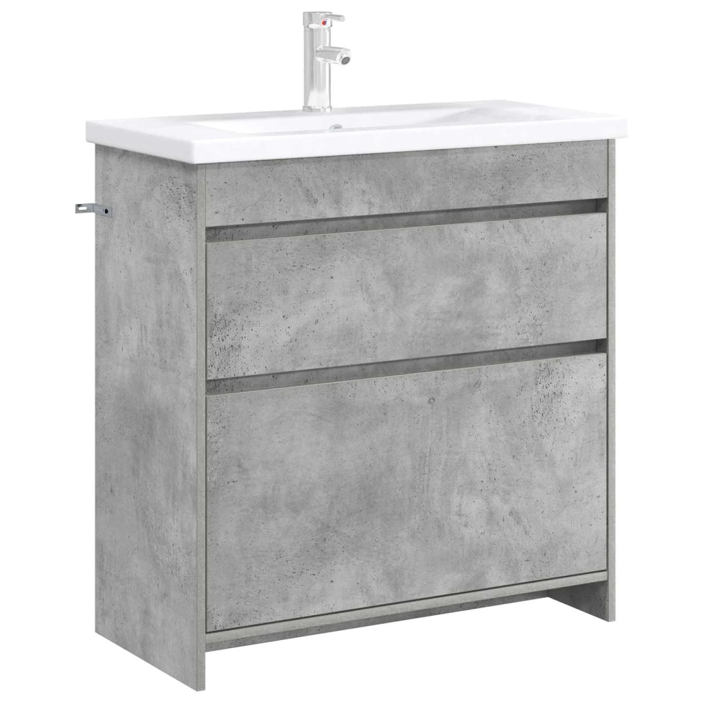 Mobiletto da Bagno Sotto Lavabo Grigio Cemento 890739