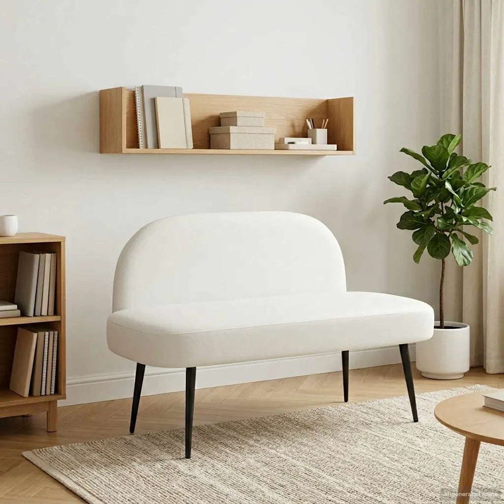 Panchina imbottita con schienale Bianco 110 x 60 x 76 cm
