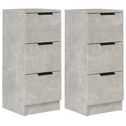 Credenze 2 pz | Madia | Buffet da pranzo | Armadio da pranzo Grigio Cemento 30x30x70 cm in Legno Multistrato
