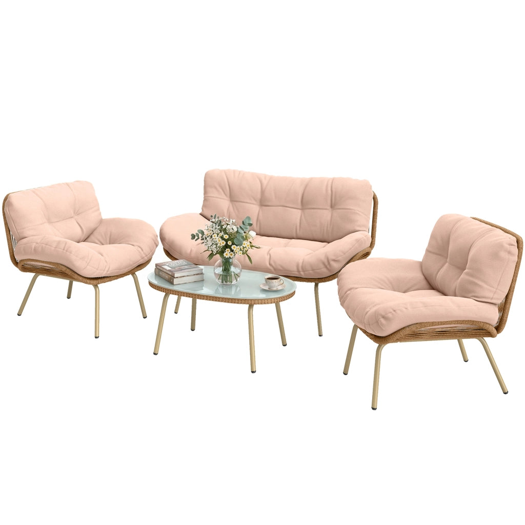 Set divano giardino 4 pezzi ¨C zephmum ¨C beige