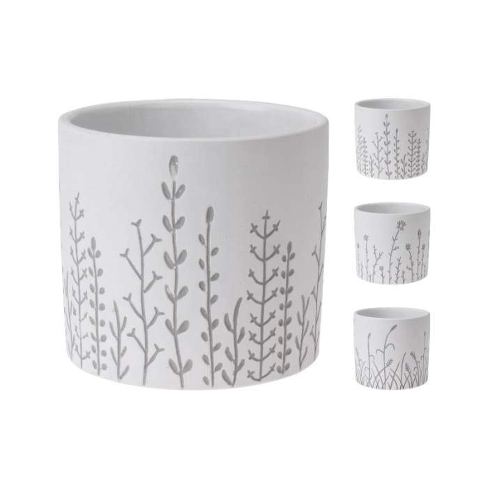 VASO PLANT 12X12XH11CM GRIGIO IN CERAMICA IN 3 MOD