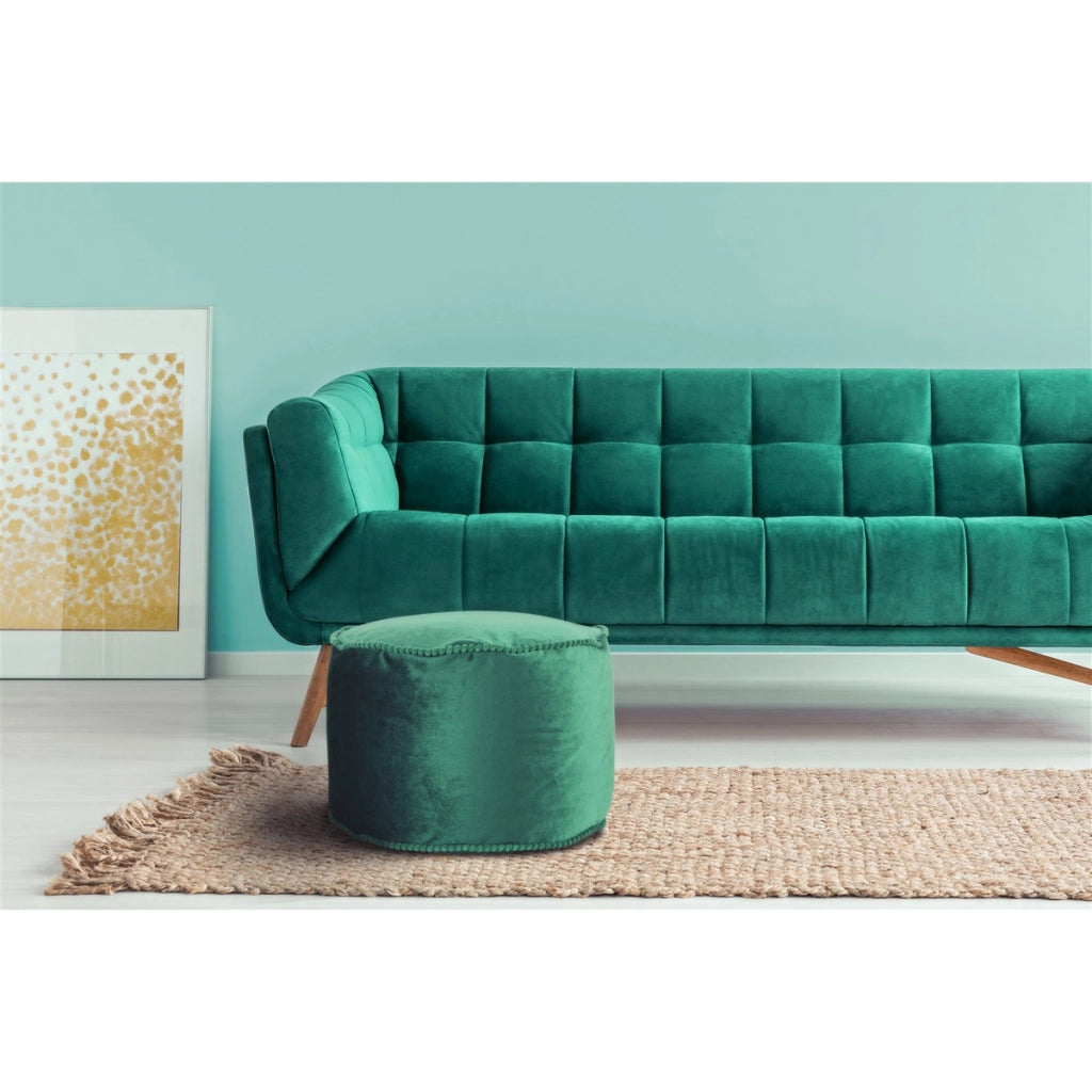 Pouf Rotondo Taj Mahal in Velluto Blu