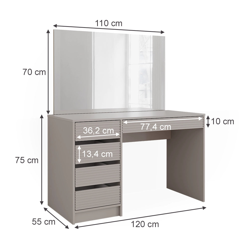 Vicco Tavolo da toilette Cachemire 120 cm con specchio