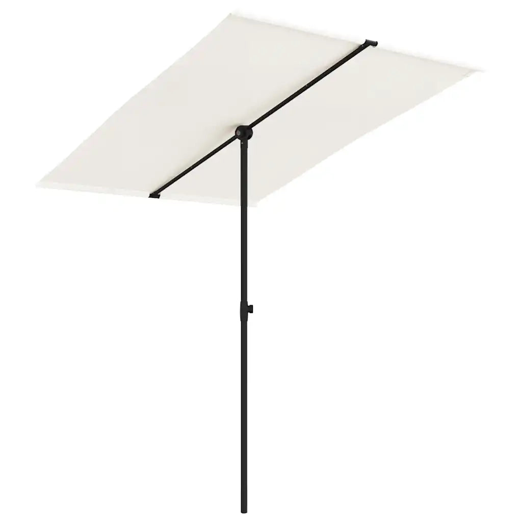 Ombrellone da Giardino-Ombrello da Balcone Palo in Alluminio 2x1,5 m Bianco Sabbia
