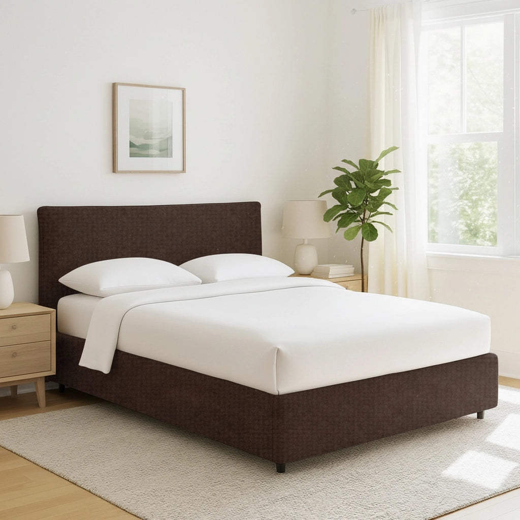 Louth, Letto Singolo Sfoderabile Made in Italy, Marrone
