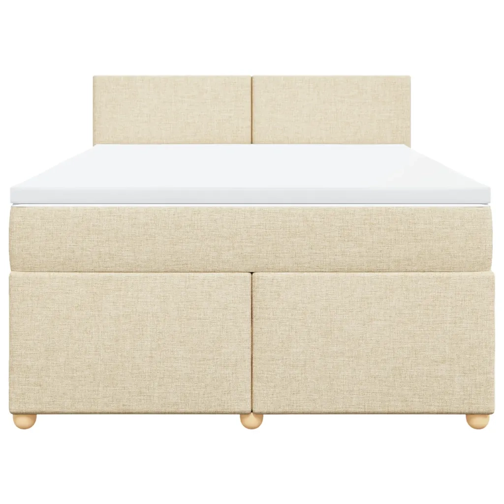 Giroletto a Molle con Materasso Crema 140x19 cm in Tessuto