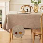 Tavolino in cotone e lino - lavabile - 140*220 cm - rettangolare - impermeabile e resistente alle macchie - kaki