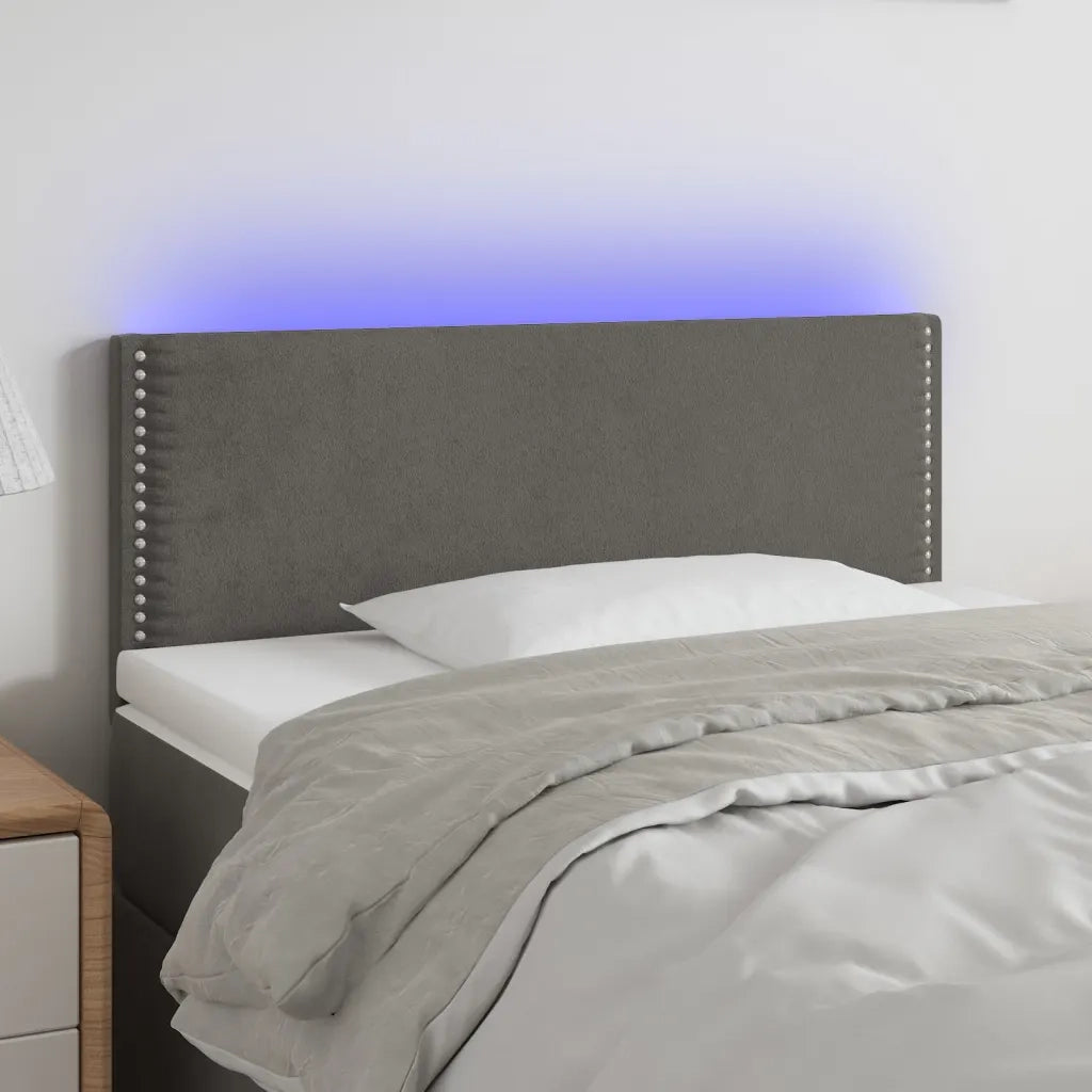Testiera | Testata a LED Grigio Scuro 90x5x78/88 cm in Similpelle