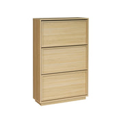 Scarpiera in legno, 3 ante, marrone naturale