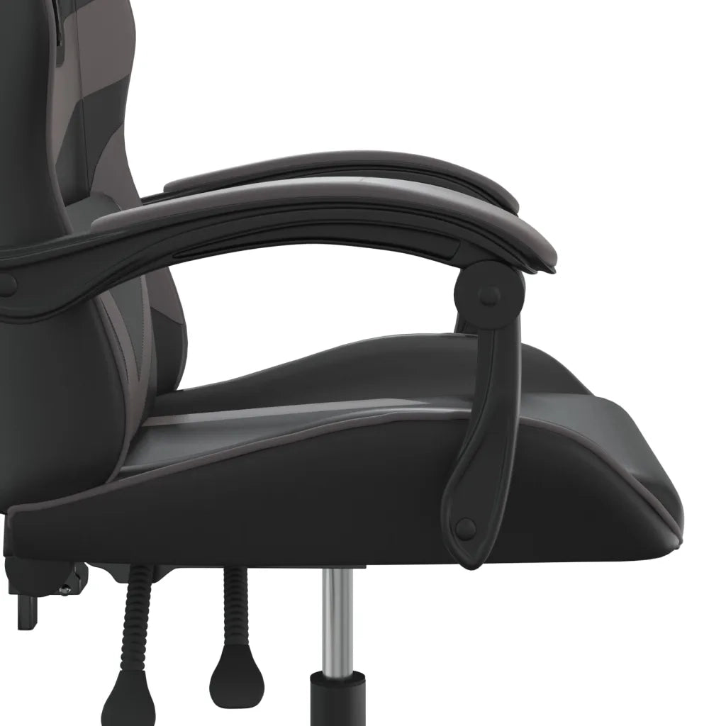 Sedia da Gaming Girevole Nera e Grigia in Similpelle cod mxl 70111