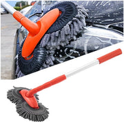 Autowasborstel con setole di chenille, doppio cappio Autowasborstel, Autowasborstel con design doppio cappio, può essere girevole di 360 gradi, setole di chenille, retrattile (1 set)