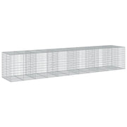 Gabbione recinto a gabbia muro di contenimento con coperchio 550 x 100 x 100 cm ferro zincato argento 02_0040177