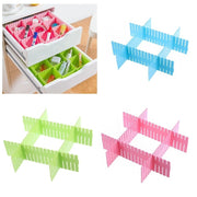 Trade Shop - Set 2 Divisori 43x13 Cm Divisorio Cassetti In Plastica Organizza Divide Ordine -