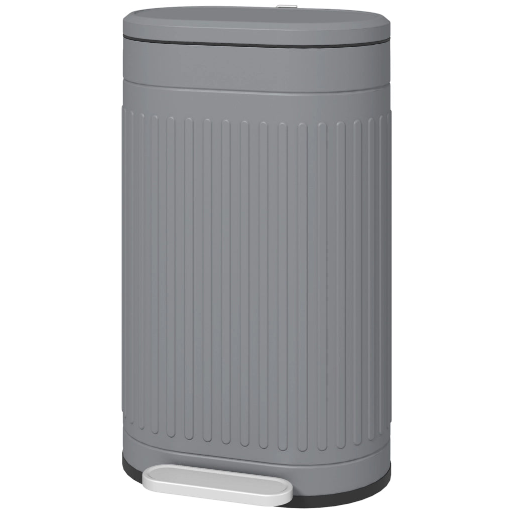 Cestino Pedale 30L con Coperchio e Inseritore ¨C Zephmum ¨C Grigio 36,5x31,2x60,8 cm