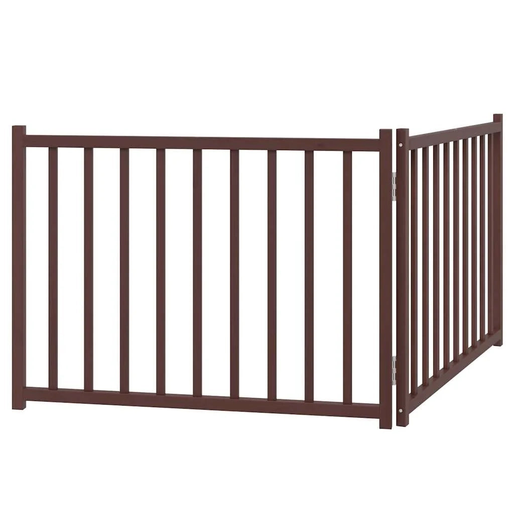 Cancelletto di sicurezza pieghevole per cani 2 pannelli 160 cm legno massello di abete marrone 02_0023050