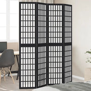 Divisorio Ambienti | Divider per stanze | Paravento 4 Pannelli Nero Legno Massello di Paulownia
