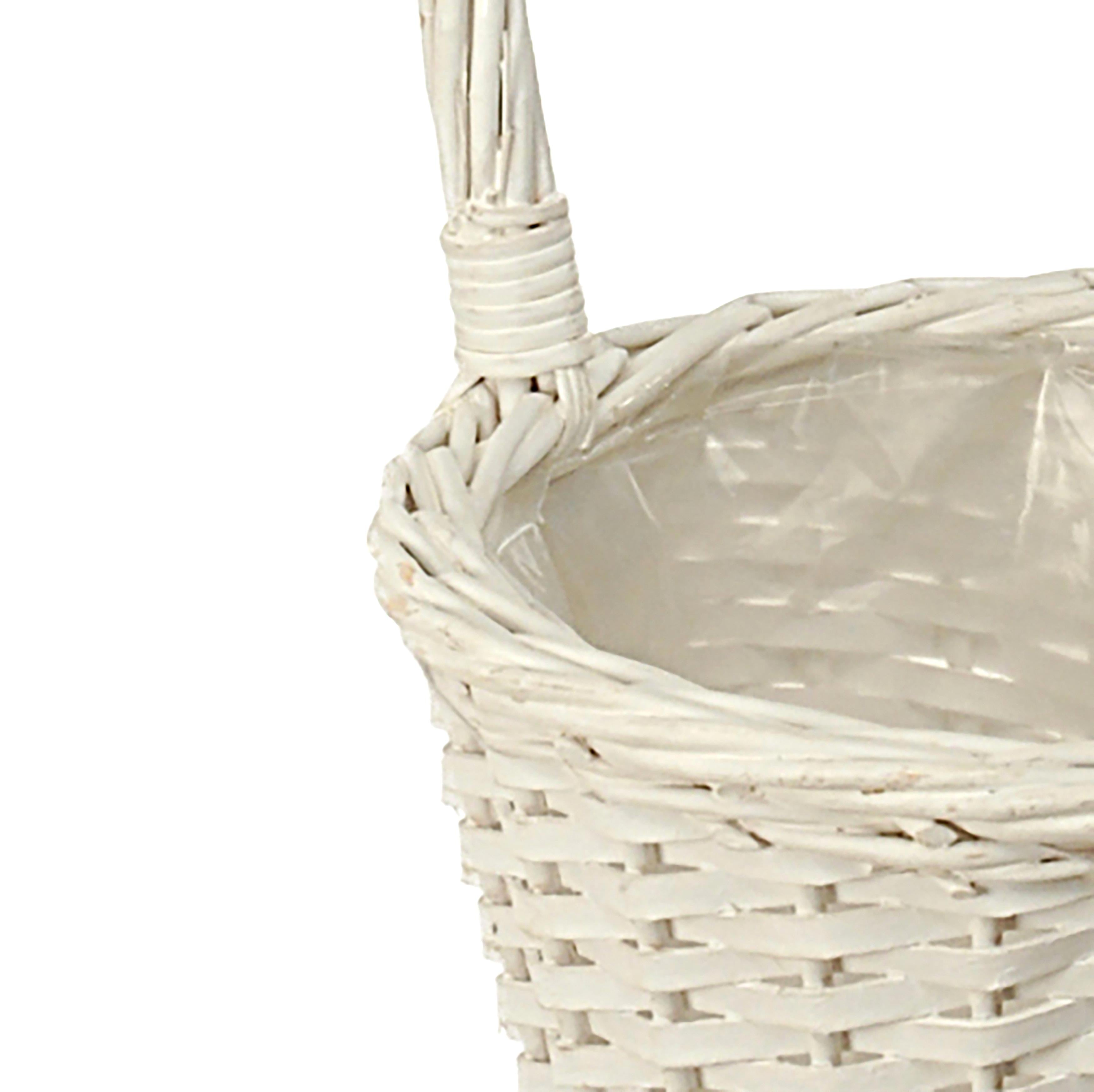 Set 3 Cesti in Materiale Rattan Willow con Manico H 55 cm