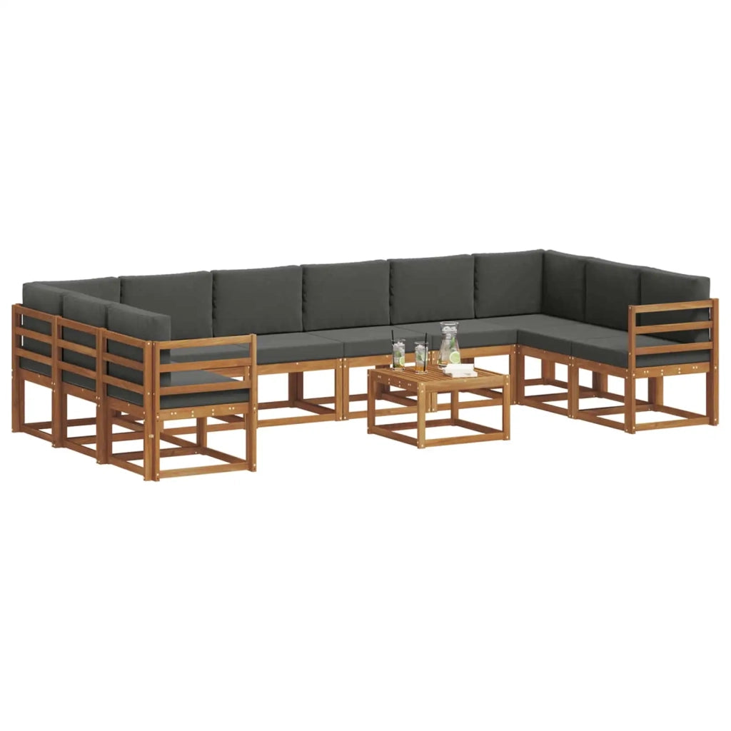 Set di divani da esterno 11 pcs Naturale e Antracite 3367075