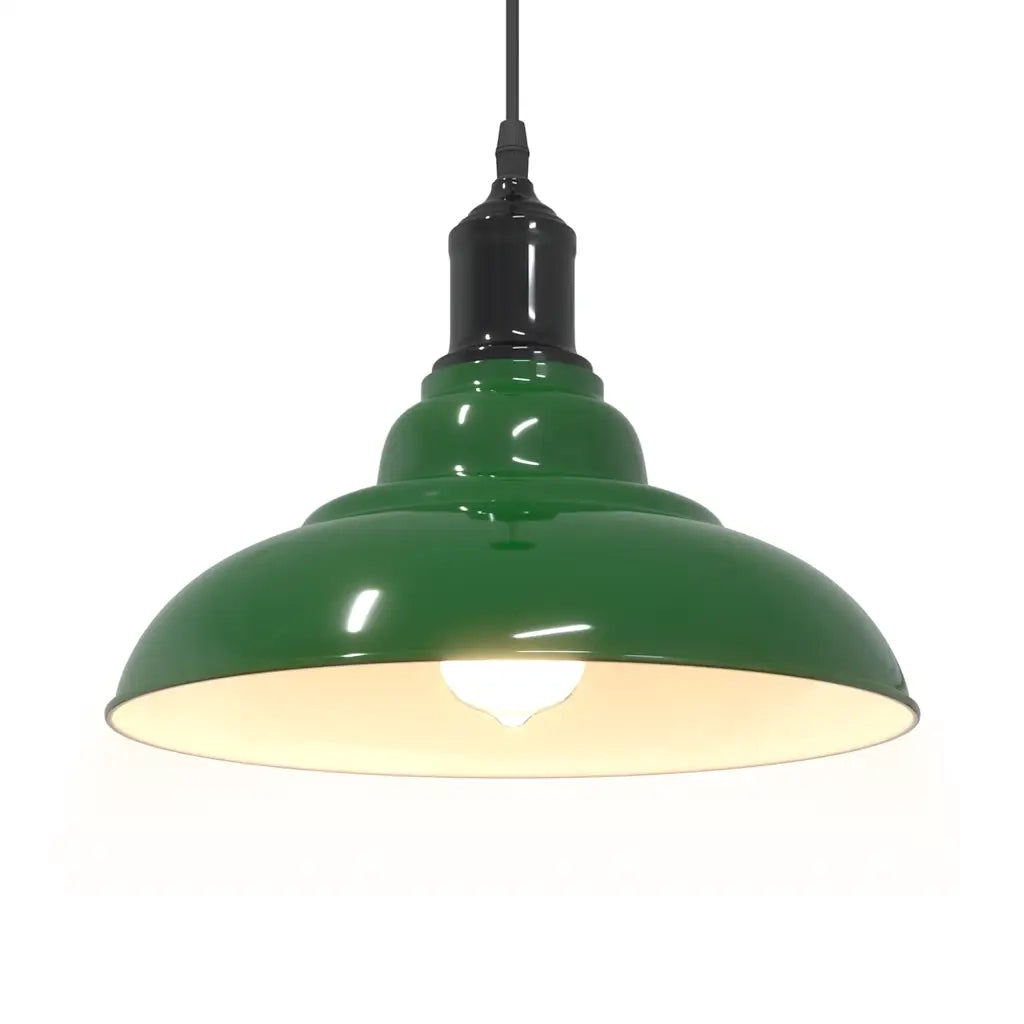 Lampada a Sospensione Regolabile E27 Verde Lucido ?31cm Metallo CFW7465765