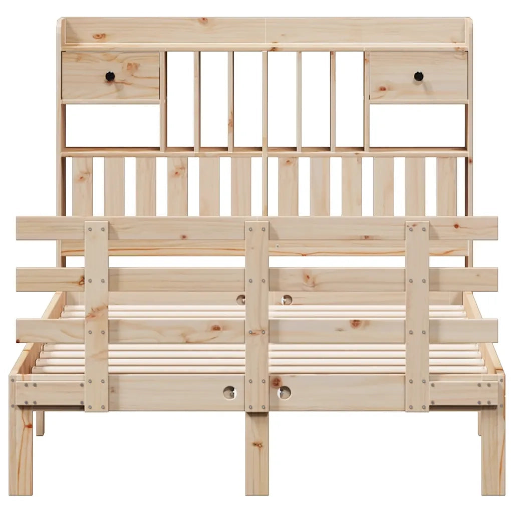 Letto Libreria senza Materasso 135x190 cm in Legno di Pino 3322786