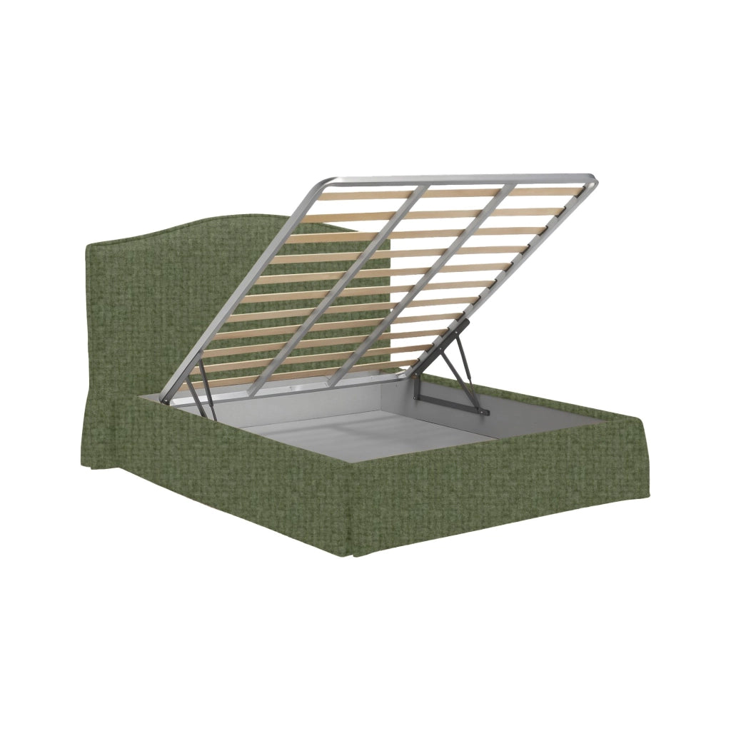 Eccles, Letto Singolo Sfoderabile Made in Italy, Verde